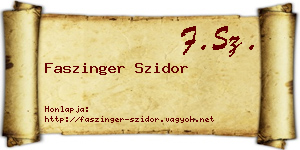 Faszinger Szidor névjegykártya
